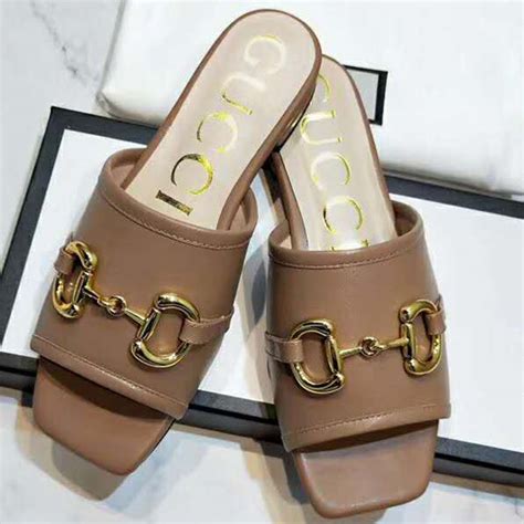 gucci leather slides women.